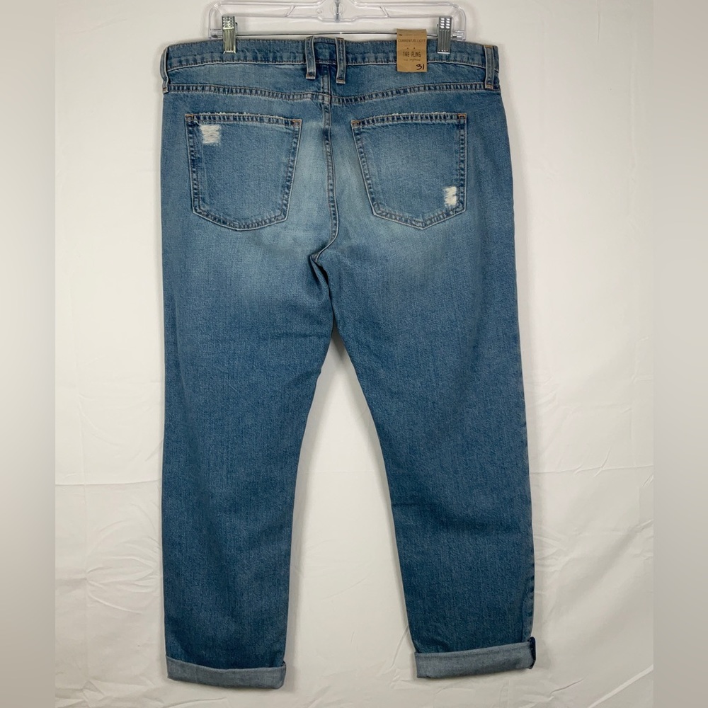 NWT Women’s‎ Current / Elliott The Fling Slim Boyfriend Blue Jeans 31” x 27” - Picture 3 of 7